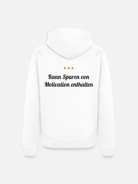 Kann Spuren von Motivation enthalten - Unisex Premium Bio Zip Hoodie - Weiß