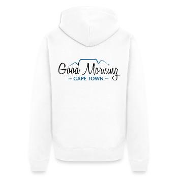 Good Morning Cape Town – Original - Unisex Premium Bio Zip Hoodie - Weiß - Hinten - Thijin (182cm)