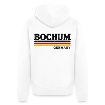 Bochum - Ruhrpott - Deutschland - Germany - Unisex Premium Bio Zip Hoodie - Weiß - Hinten - Thijin (182cm)