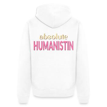 Humanismus Menschlichkeit - Unisex Premium Bio Zip Hoodie - Weiß - Hinten - Thijin (182cm)