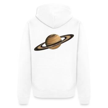 Saturn Planet Rings - Unisex Premium Organic Zip Hoodie - white - Back - Thijin (182cm)
