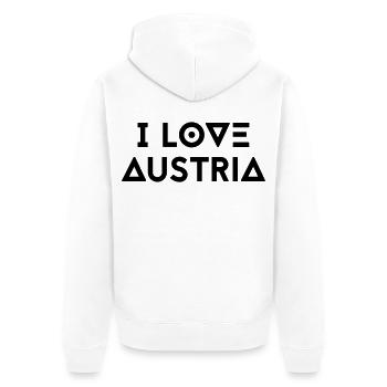 I LOVE AUSTRIA - Unisex Premium Organic Zip Hoodie - white - Back - Thijin (182cm)