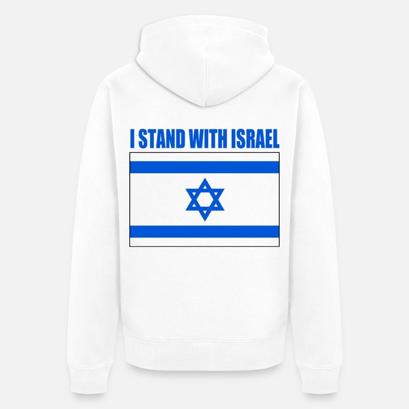 I stand with israel - Veste à capuche bio Premium Unisexe - blanc