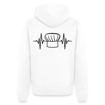 Baker Hat battement de cœur - Veste à capuche bio Premium Unisexe - blanc - Dos - Thijin (182cm)