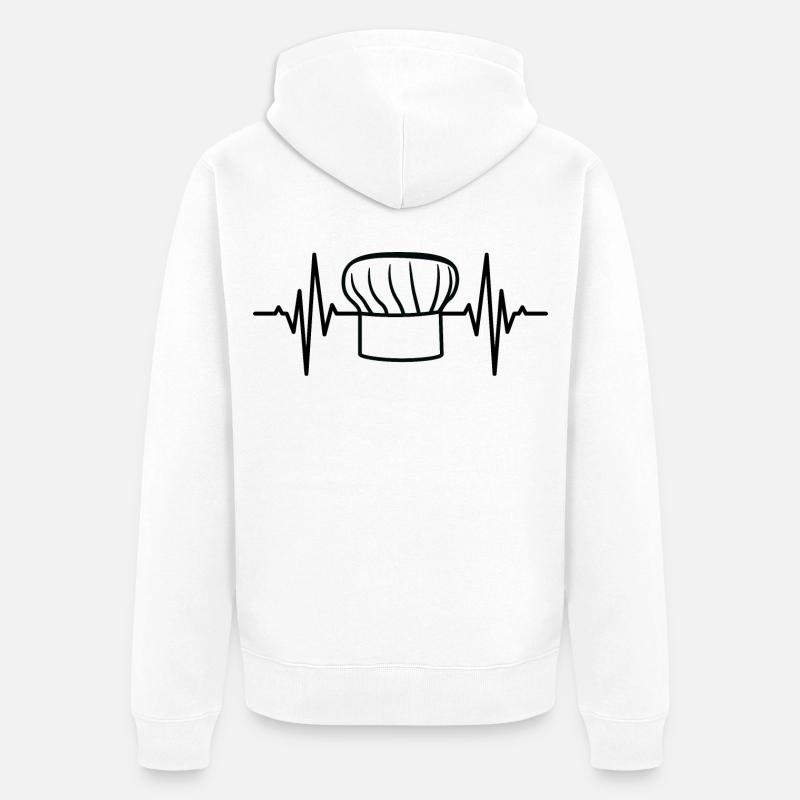 Baker Hat battement de cœur - Veste à capuche bio Premium Unisexe - blanc