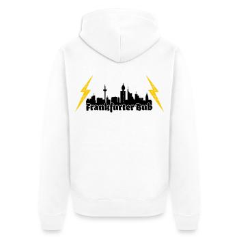 Frankfurter Bub ffm skyline - Unisex Premium Bio Zip Hoodie - Weiß - Hinten - Thijin (182cm)