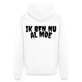 Für alle, die schon vor Beginn des Tages müde sind # - Unisex Premium Bio Zip Hoodie - Weiß - Hinten - Thijin (182cm)