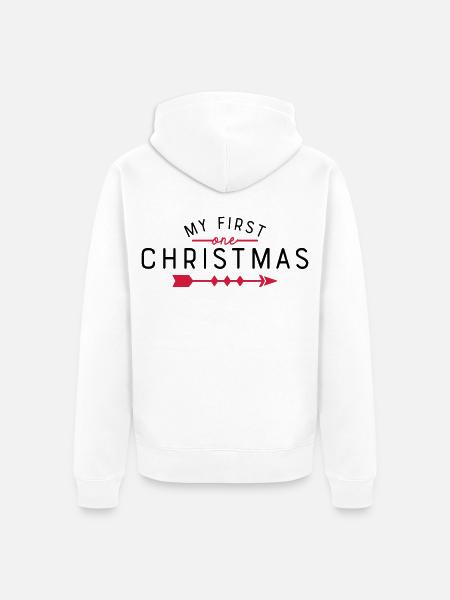 mon premier Noël - Veste à capuche bio Premium Unisexe - blanc