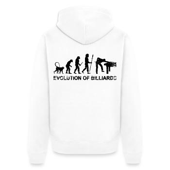 Billiards Evolution - Unisex Premium Organic Zip Hoodie - white - Back - Thijin (182cm)