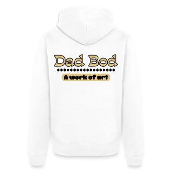 Dad Bod – Déclaration artistique pour les pères - Veste à capuche bio Premium Unisexe - blanc - Dos - Thijin (182cm)