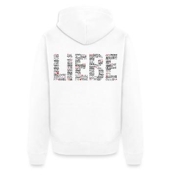 Liebe. - Unisex Premium Bio Zip Hoodie - Weiß - Hinten - Thijin (182cm)