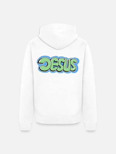 Jesus - Unisex Premium Organic Zip Hoodie - white