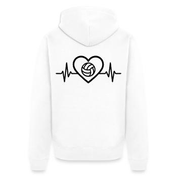 Coeur de volley-ball - Veste à capuche bio Premium Unisexe - blanc - Dos - Thijin (182cm)