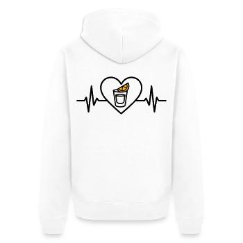Tequila Shot Heart Aperitif Party - Unisex Premium Organic Zip Hoodie - white - Back - Thijin (182cm)