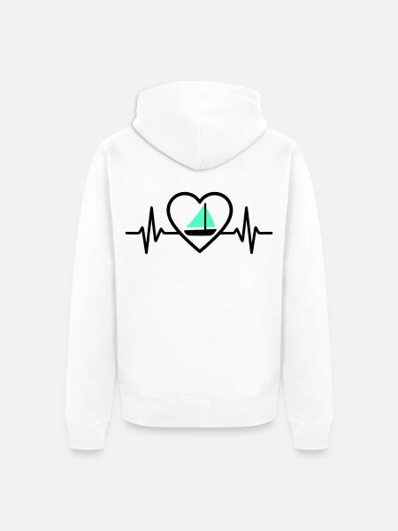 Heart Sailing – Passion Boat - Unisex Premium Organic Zip Hoodie - white