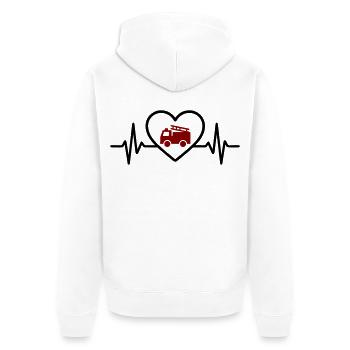 Heart Fire Truck Fire Truck - Unisex Premium Organic Zip Hoodie - white - Back - Thijin (182cm)