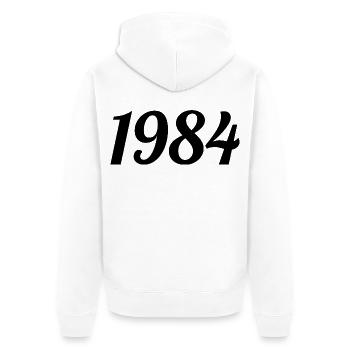 1984 Vintage 1984 Anniversaire Rétro 1984 Cadeau - Veste à capuche bio Premium Unisexe - blanc - Dos - Thijin (182cm)