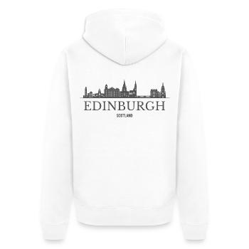 Edinburgh Scotland, Edinburgh Skyline - Unisex Premium Organic Zip Hoodie - white - Back - Thijin (182cm)