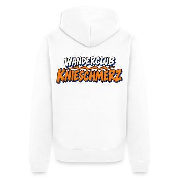 Wanderclub KnieSchmerz Wanderer Wandern - Unisex Premium Bio Zip Hoodie - Weiß - Hinten - Thijin (182cm)