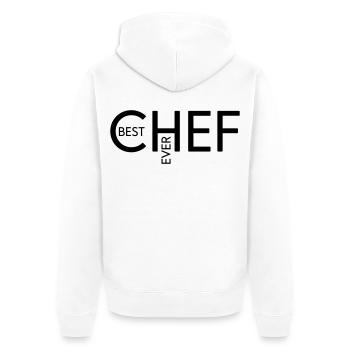 Best Chef ever - Unisex Premium Bio Zip Hoodie - Weiß - Hinten - Thijin (182cm)
