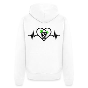 Cocktail apéritif Mojito Heart - Veste à capuche bio Premium Unisexe - blanc - Dos - Thijin (182cm)