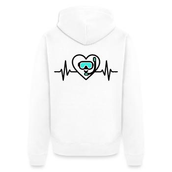Plongée cardiaque – Passion pour la mer - Veste à capuche bio Premium Unisexe - blanc - Dos - Thijin (182cm)