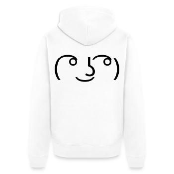Lenny Face ( ͡° ͜ʖ ͡°) Meme Emoticon - Unisex Premium Organic Zip Hoodie - white - Back - Thijin (182cm)