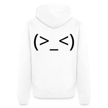 Émoticône (>_<) frustré argh Kaomoji - Veste à capuche bio Premium Unisexe - blanc - Dos - Thijin (182cm)