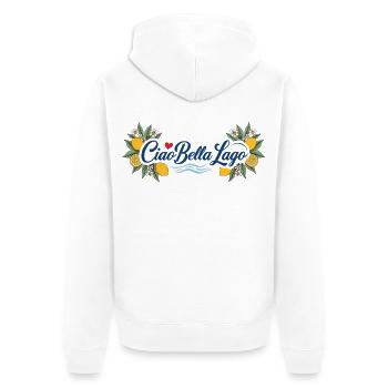 Ciao Bella Lago Zitronen - Unisex Premium Bio Zip Hoodie - Weiß - Hinten - Thijin (182cm)