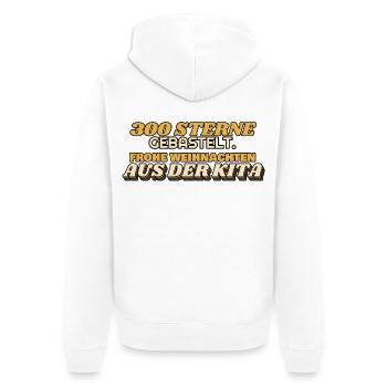 300 Sterne gebastelt - Frohe Weihnachten Kita - Unisex Premium Bio Zip Hoodie - Weiß - Hinten - Thijin (182cm)