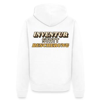 Inventur statt Bescherung - Lager Logistik - Unisex Premium Bio Zip Hoodie - Weiß - Hinten - Thijin (182cm)