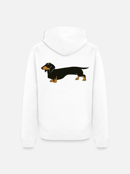 Schwarzbrauner Dackel Silhouette - Unisex Premium Bio Zip Hoodie - Weiß