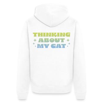 Penser à mon chat - Veste à capuche bio Premium Unisexe - blanc - Dos - Thijin (182cm)