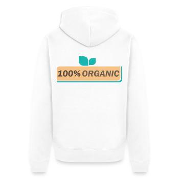 100% biologische, gesunde, natürliche Lebensmittel - Unisex Premium Bio Zip Hoodie - Weiß - Hinten - Thijin (182cm)