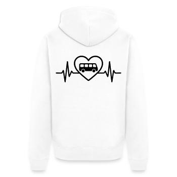 Herz Busfahrer - Unisex Premium Bio Zip Hoodie - Weiß - Hinten - Thijin (182cm)