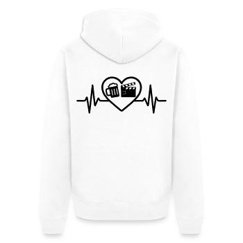 Cœur Bière Cinéma Humour - Veste à capuche bio Premium Unisexe - blanc - Dos - Thijin (182cm)