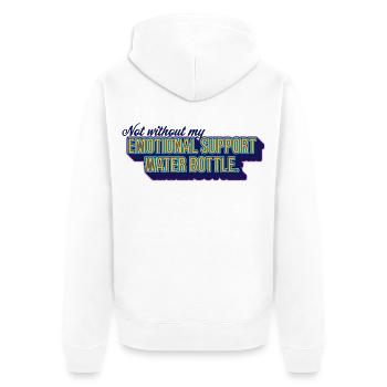 Emotional Support Water Bottle - Unisex Premium Organic Zip Hoodie - white - Back - Thijin (182cm)