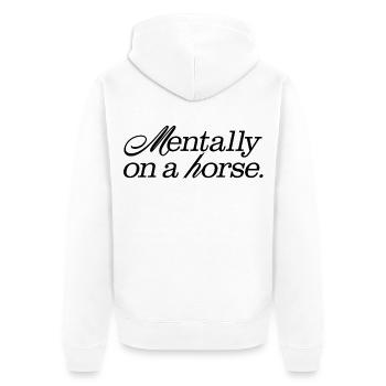 Mentalement sur un cheval - Veste à capuche bio Premium Unisexe - blanc - Dos - Thijin (182cm)