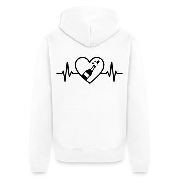 Bottle of heart, sparkling wine, sparkling wine, aperitif - Unisex Premium Organic Zip Hoodie - white - Back - Thijin (182cm)