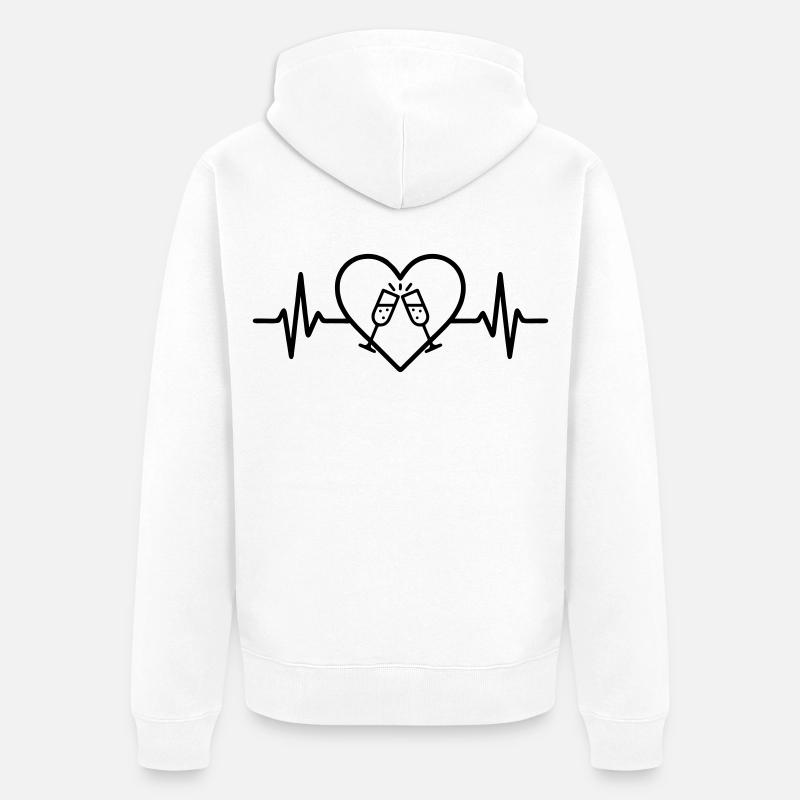 Verres scintillants Heart Toast Celebration - Veste à capuche bio Premium Unisexe - blanc