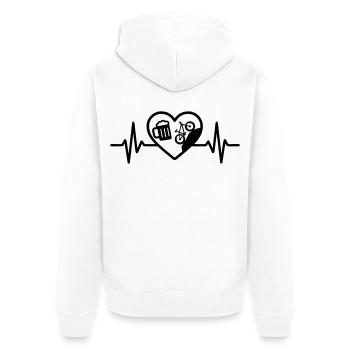Humour de VTT Heart Beer - Veste à capuche bio Premium Unisexe - blanc - Dos - Thijin (182cm)