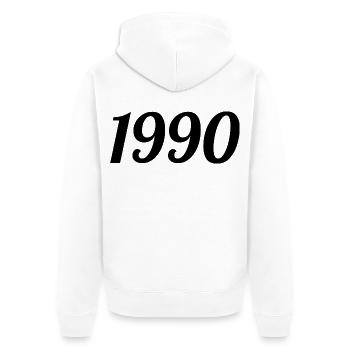 1990 - Veste à capuche bio Premium Unisexe - blanc - Dos - Thijin (182cm)