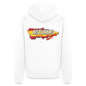 Asturien Spanien Retro Region Landkarte Souvenir - Unisex Premium Bio Zip Hoodie - Weiß - Hinten - Thijin (182cm)