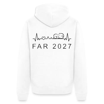 Dad 2027 Heartbeat Pregnancy Danish - Unisex Premium Organic Zip Hoodie - white - Back - Thijin (182cm)