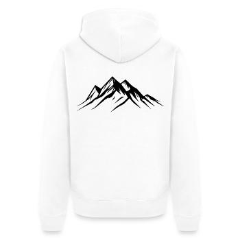Mountains Hiking Climbing Mountaineering - Unisex Premium Organic Zip Hoodie - white - Back - Thijin (182cm)