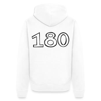 Zahl 180 handgezeichnet - Unisex Premium Bio Zip Hoodie - Weiß - Hinten - Thijin (182cm)