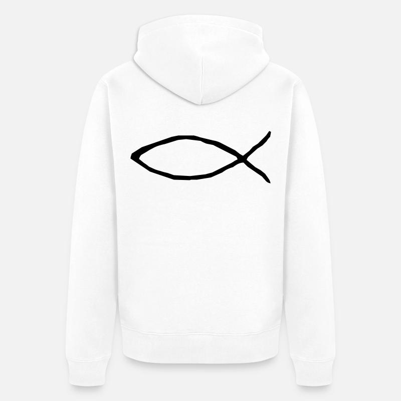 Christian poisson - Veste à capuche bio Premium Unisexe - blanc