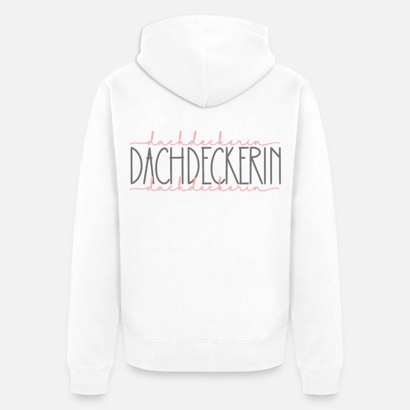 Dachdeckerin Geschenk Handwerkerin Beruf - Unisex Premium Bio Zip Hoodie - Weiß