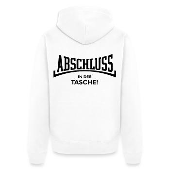 Abschluss In Der Tasche! (Schulabschluss Konkav B) - Unisex Premium Bio Zip Hoodie - Weiß - Hinten - Thijin (182cm)