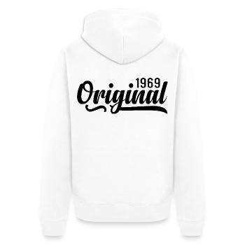 1969 Geburtstag 56 Jahre Alt, retro 1969 - Unisex Premium Bio Zip Hoodie - Weiß - Hinten - Thijin (182cm)